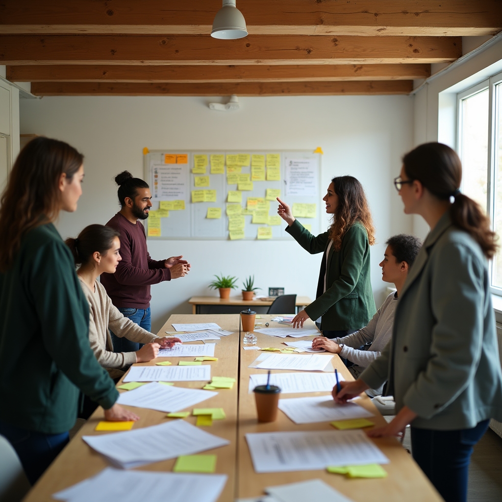 Skupinová práce na workshopu cirkulární ekonomiky